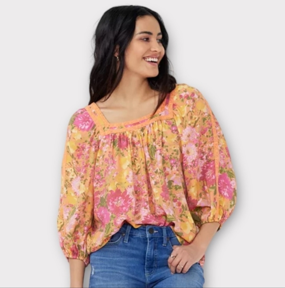 LC Conrad Floral Casual Relaxed Fit Blouse Size S